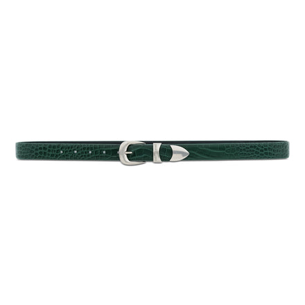 SNAKESKIN BELT DARK GREEN