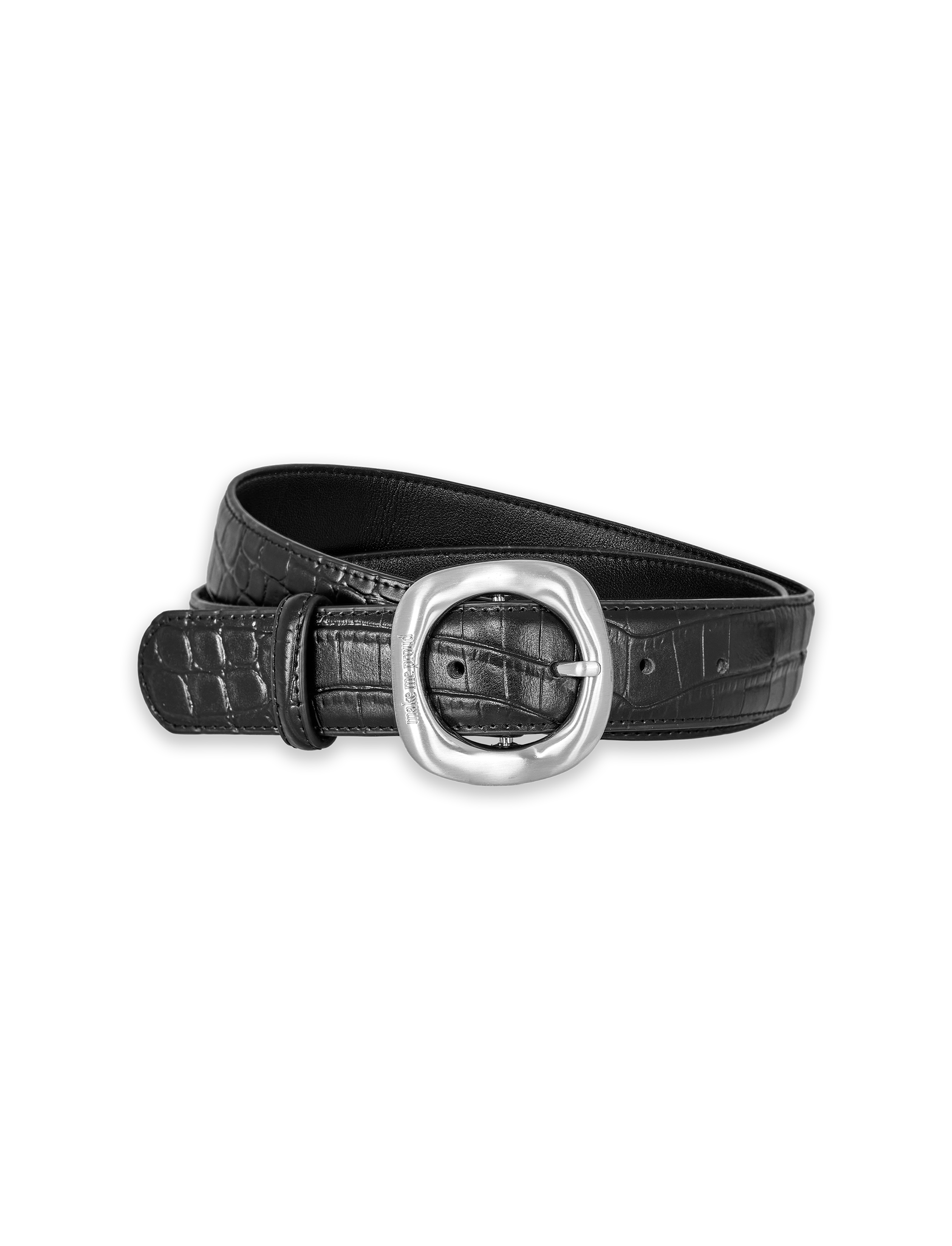 NOIR CROC BELT