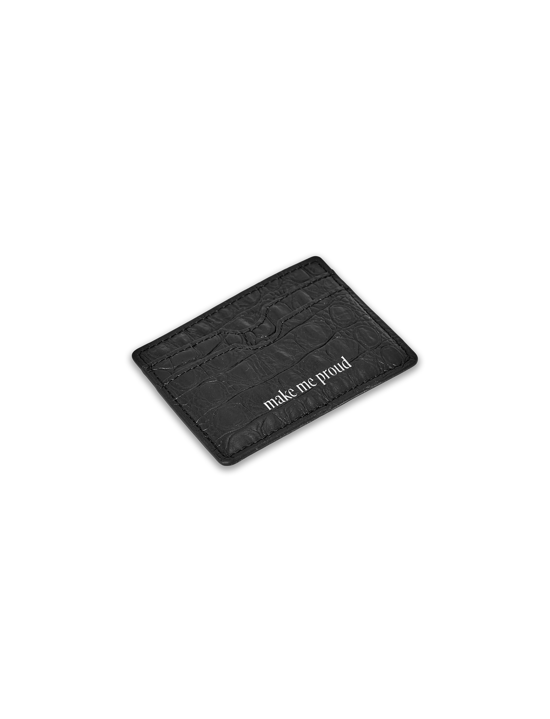NOIR CROC CARDHOLDER