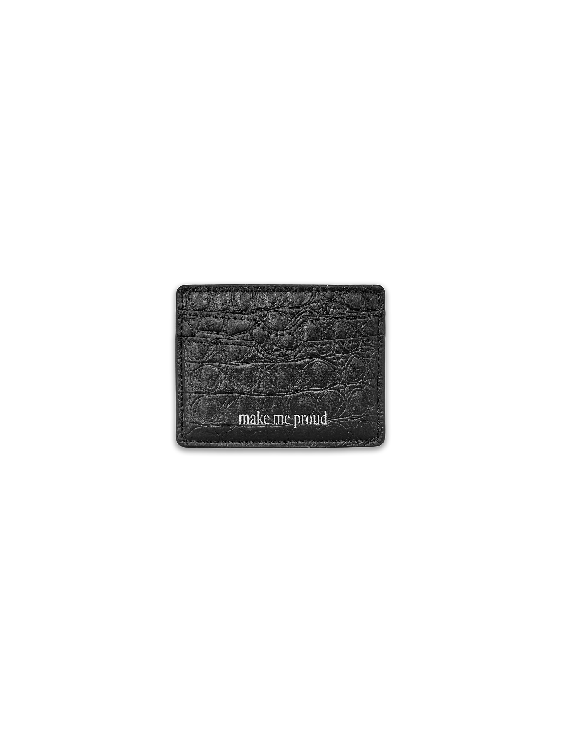 NOIR CROC CARDHOLDER