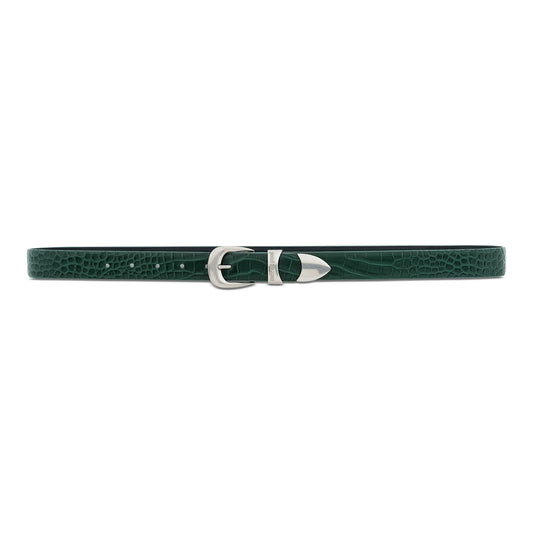 SNAKESKIN BELT DARK GREEN