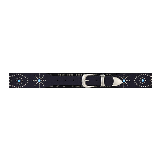 DARK BLUE DENIM STUDDED BELT