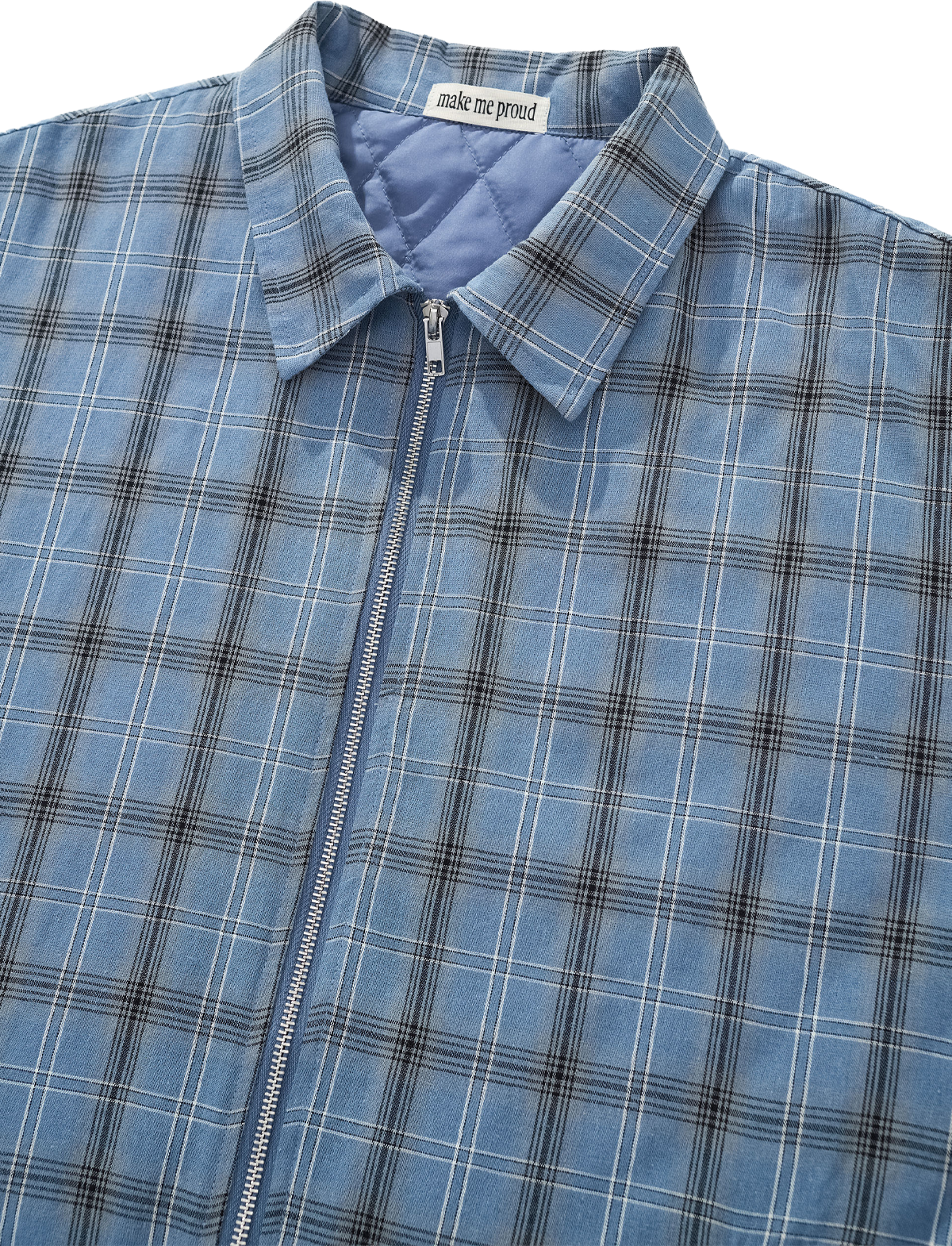 QUILTED FLANNEL OVERSHIRT BLUE