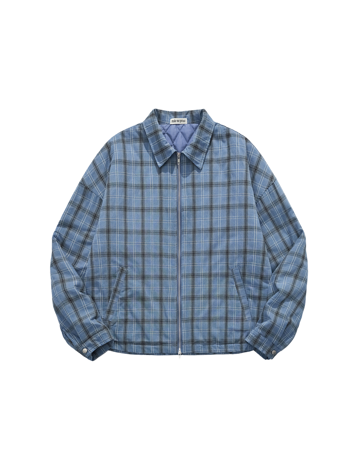 QUILTED FLANNEL OVERSHIRT BLUE