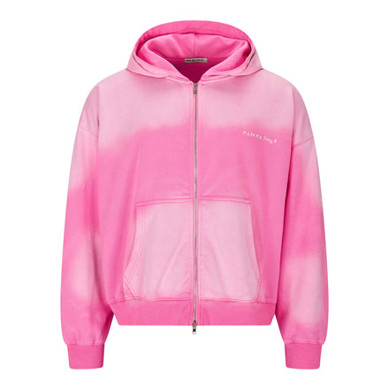 PINK WASHED ZIP HOODIE