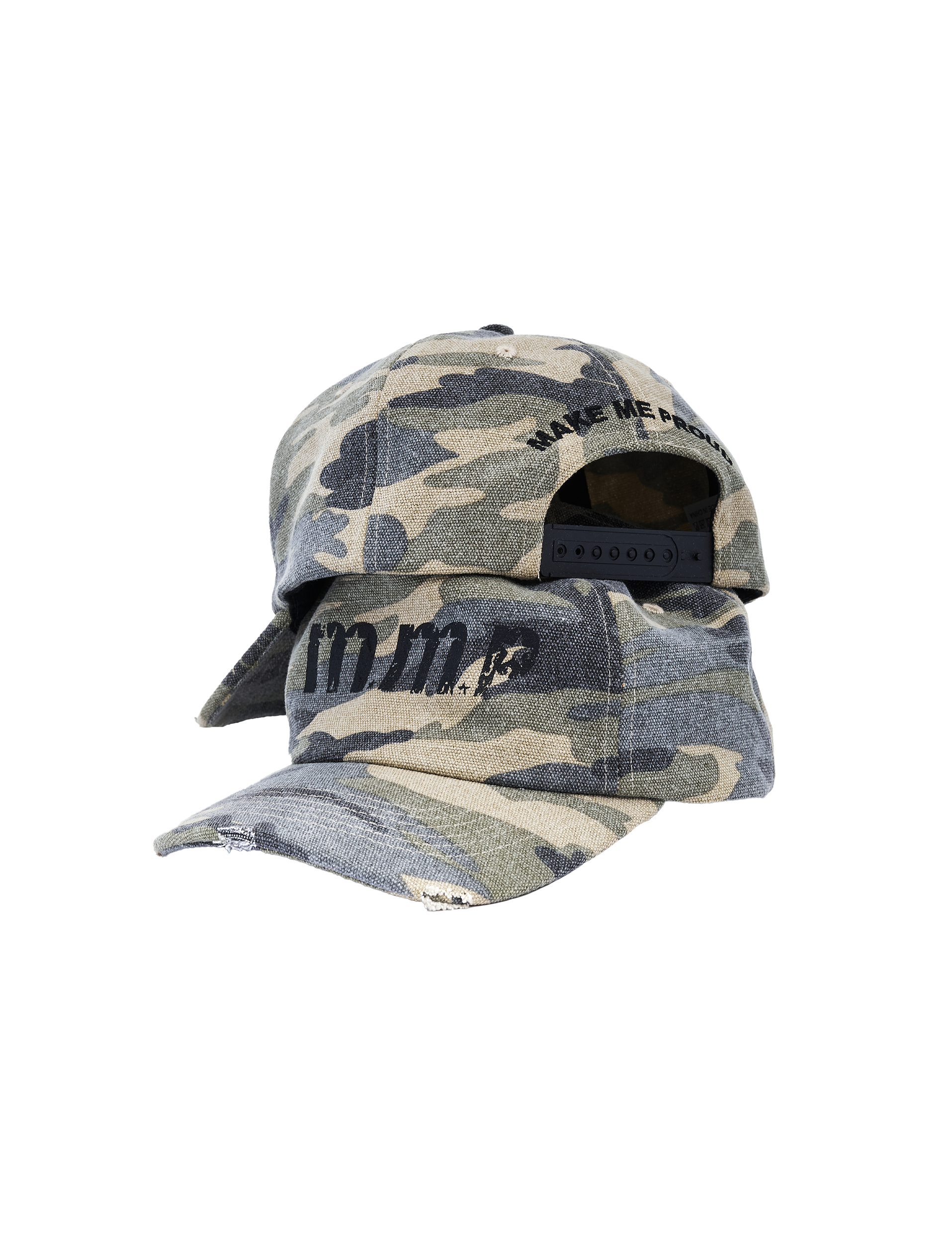 DISTRESSED CAMO CAP
