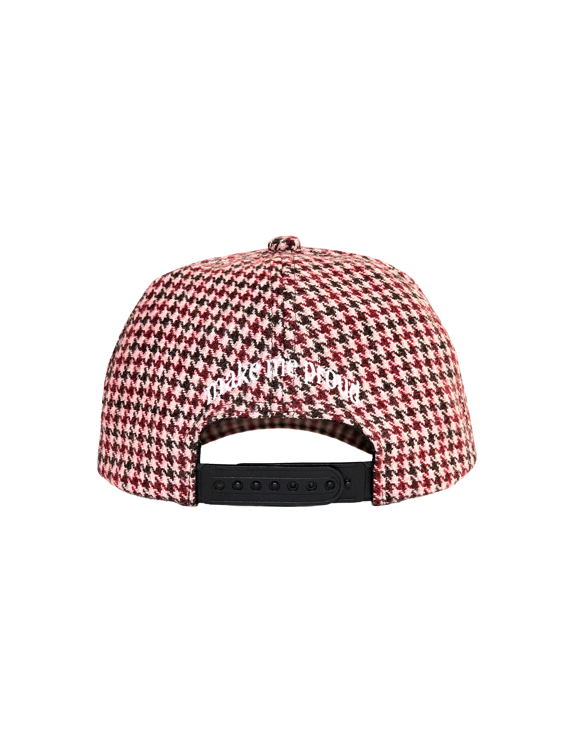 RED WOOL CHECK HAT
