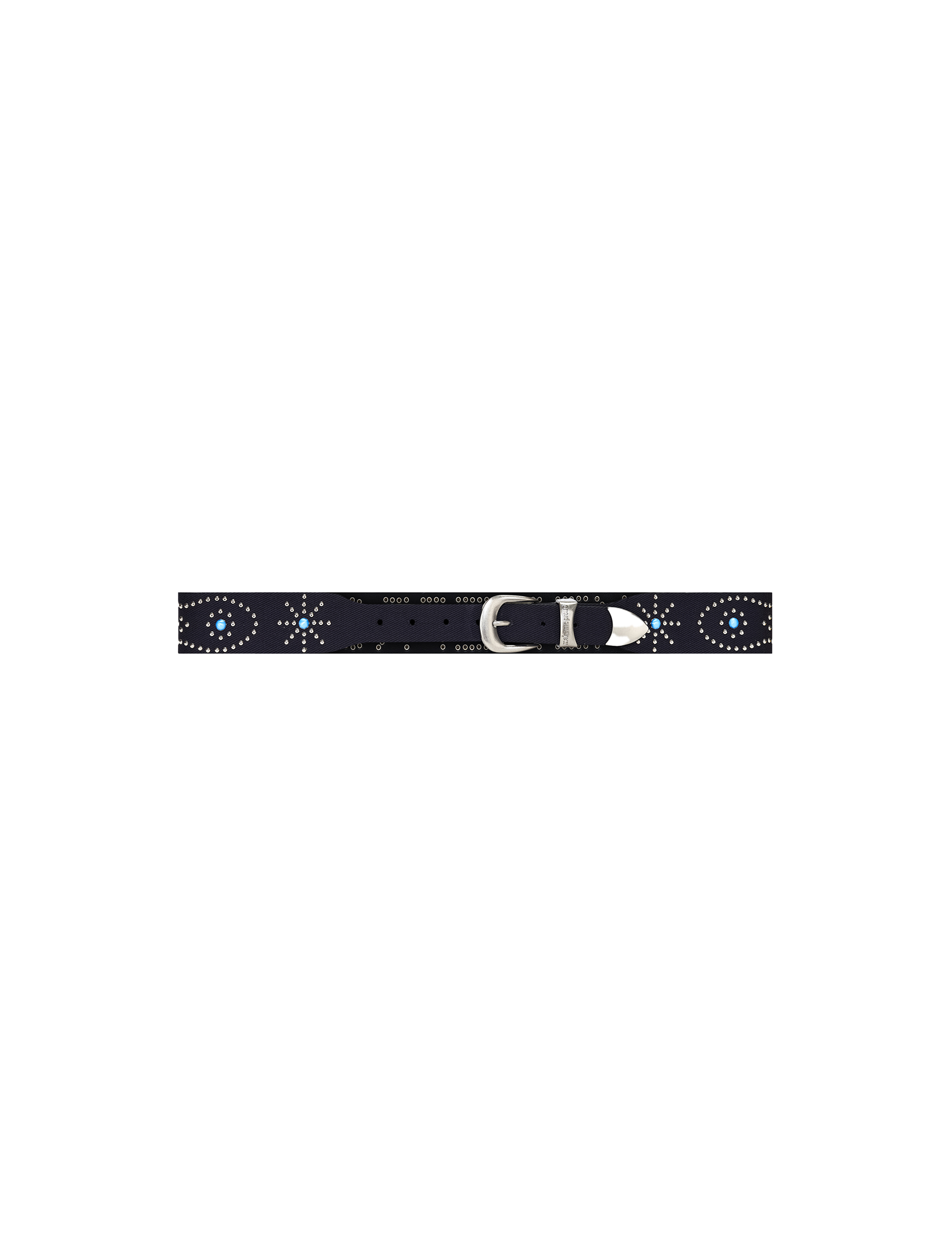 DARK BLUE DENIM STUDDED BELT