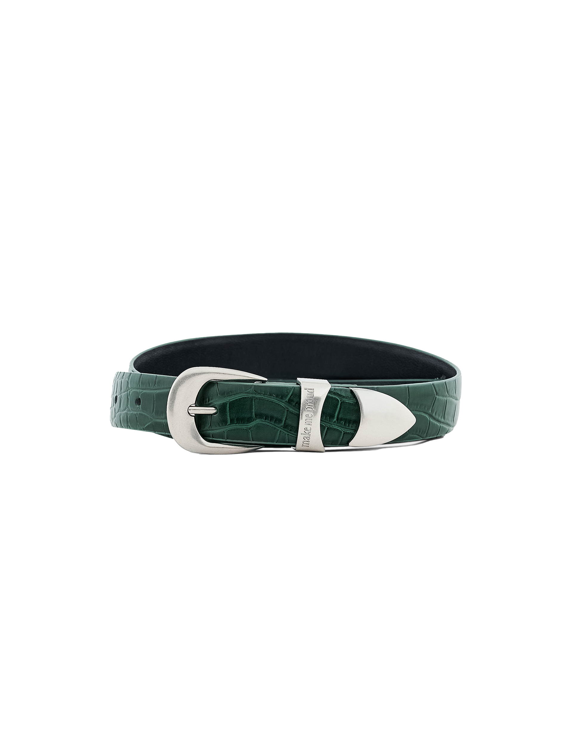 CROCO BELT DARK GREEN