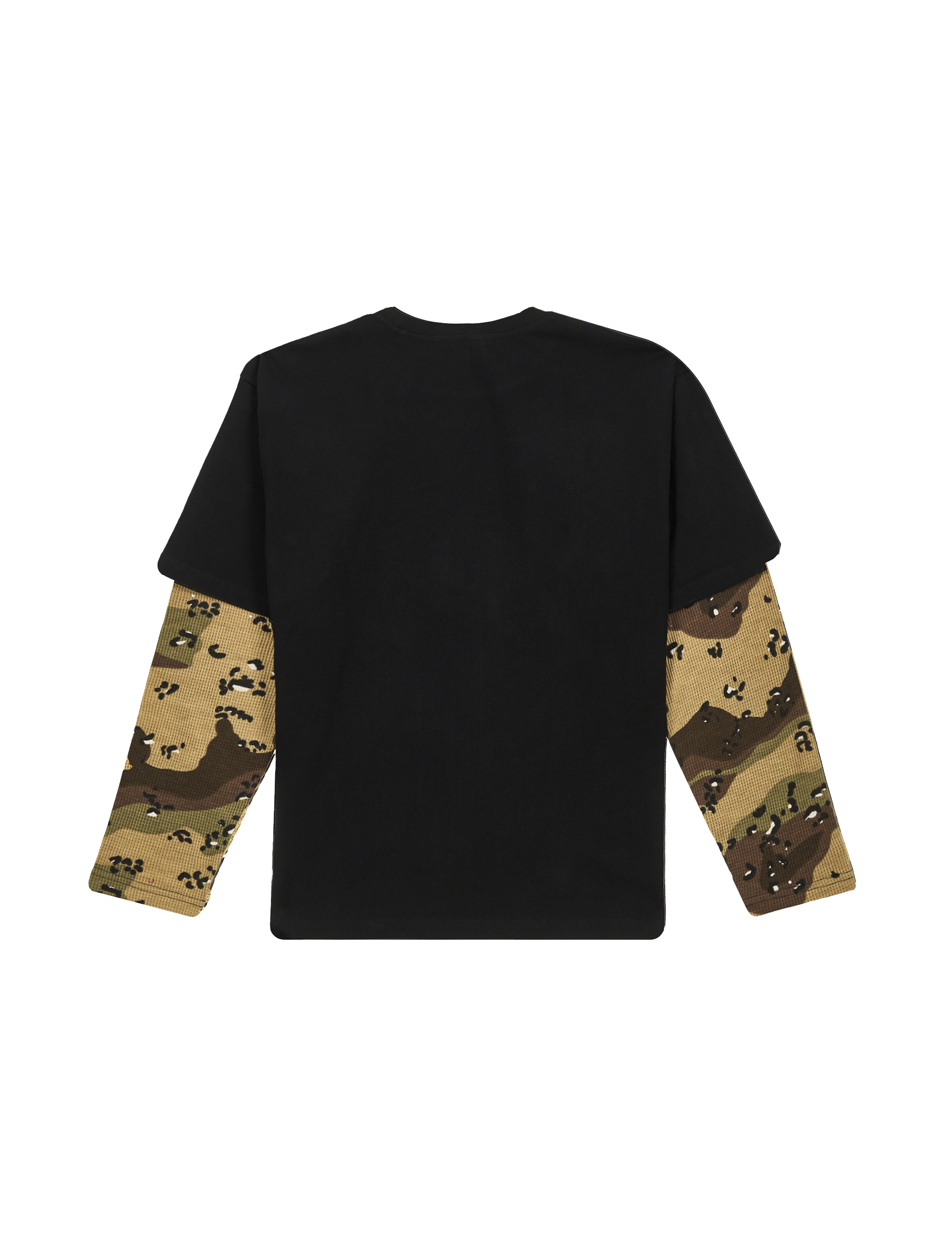 DOUBLE LAYERED CAMO WAFFLE LONGSLEEVE
