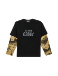 DOUBLE LAYERED CAMO WAFFLE LONGSLEEVE