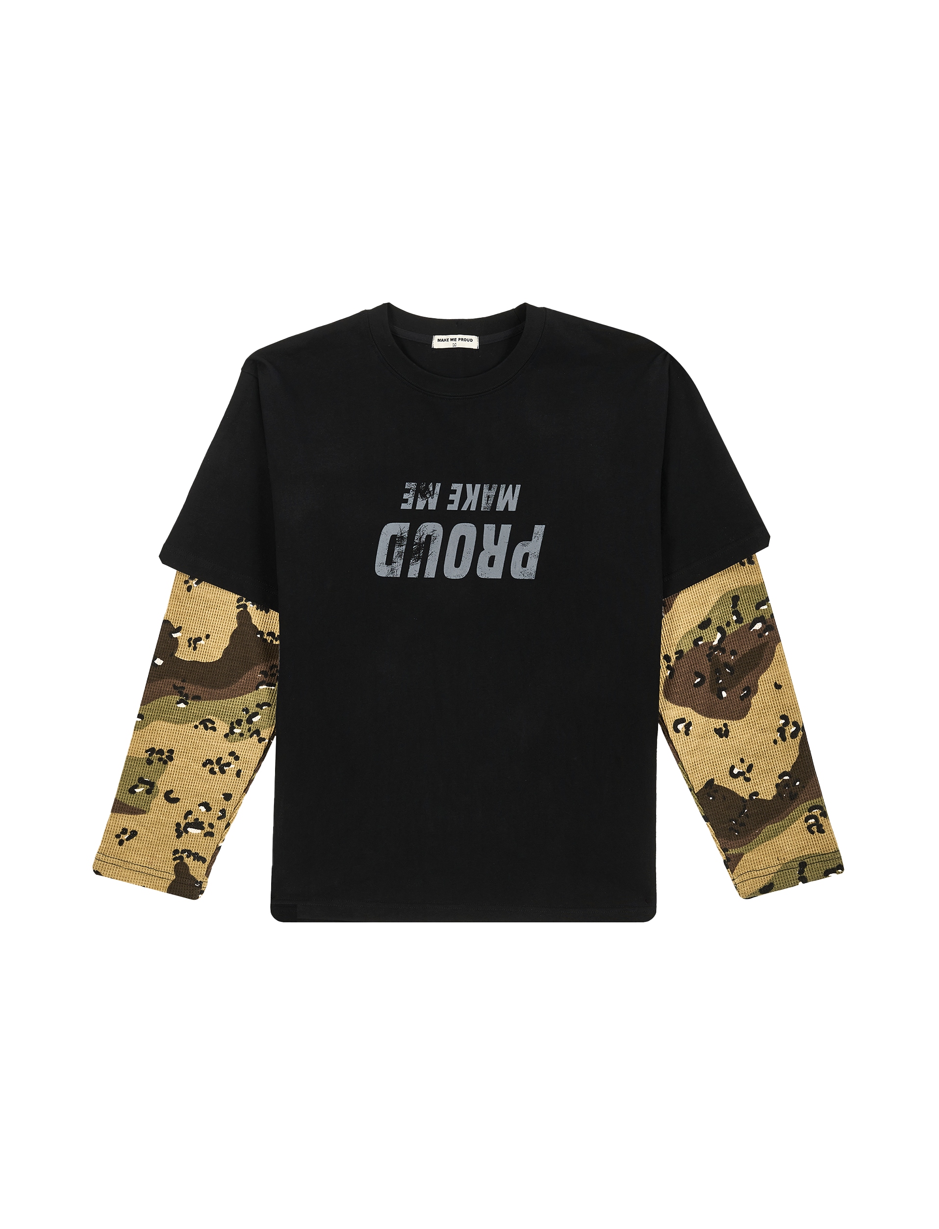 DOUBLE LAYERED CAMO WAFFLE LONGSLEEVE